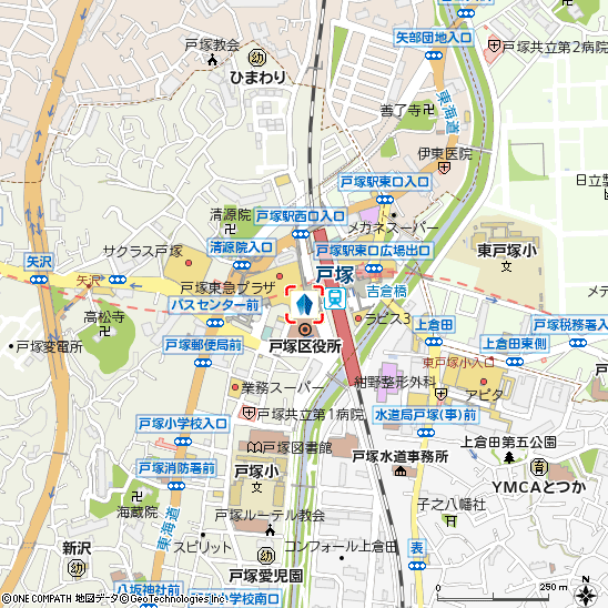 戸塚支店付近の地図